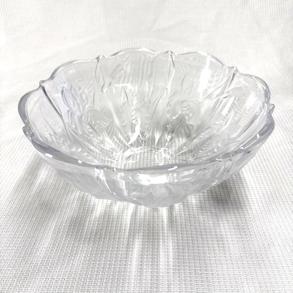 Vintage Home Beautiful Crystal 10" Serving Bowl - Passion Flower Iris Japan